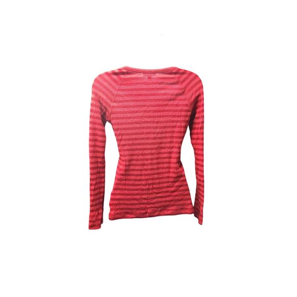 bebe Y2K Women's long sleeve henley Bling red stripes Size Medium Elena Gilbert - Picture 2 of 6